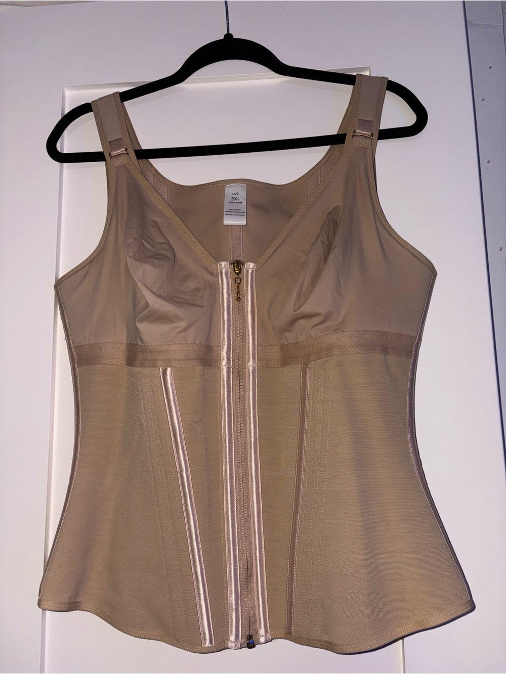 Nude Front-Zip Shapewear Camisole with Supportive Cups